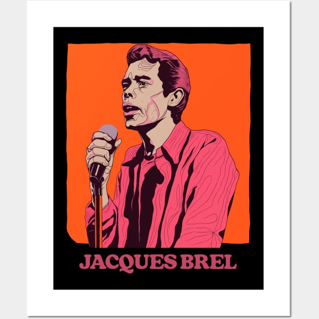 Jacques Brel ∆ Retro Fan Design Wall Art by DankFutura